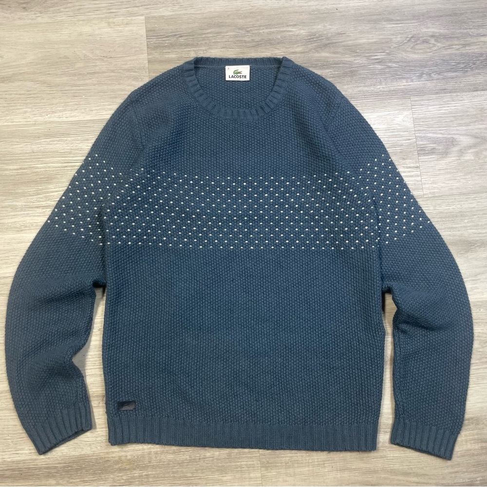 Lacoste Men’s Navy Mohair Cashmere Crewneck Sweater